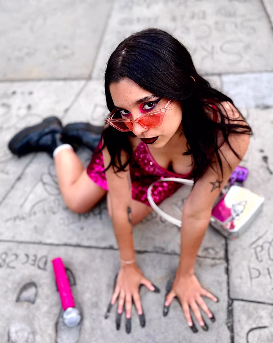 The Phone Stealing Club performer on the Hollywood Walk of Fame