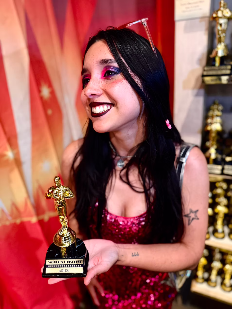 Holding the Phone Stealing Club trophy